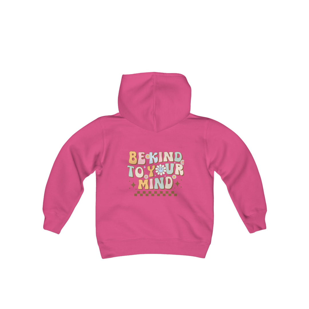 Kids Be Kind to Your Mind Smiling Daisy Front and Back Hoodie Sweatshirt