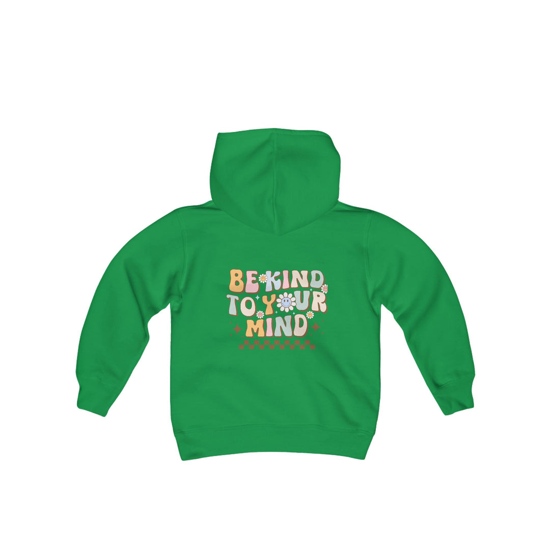 Kids Be Kind to Your Mind Smiling Daisy Front and Back Hoodie Sweatshirt