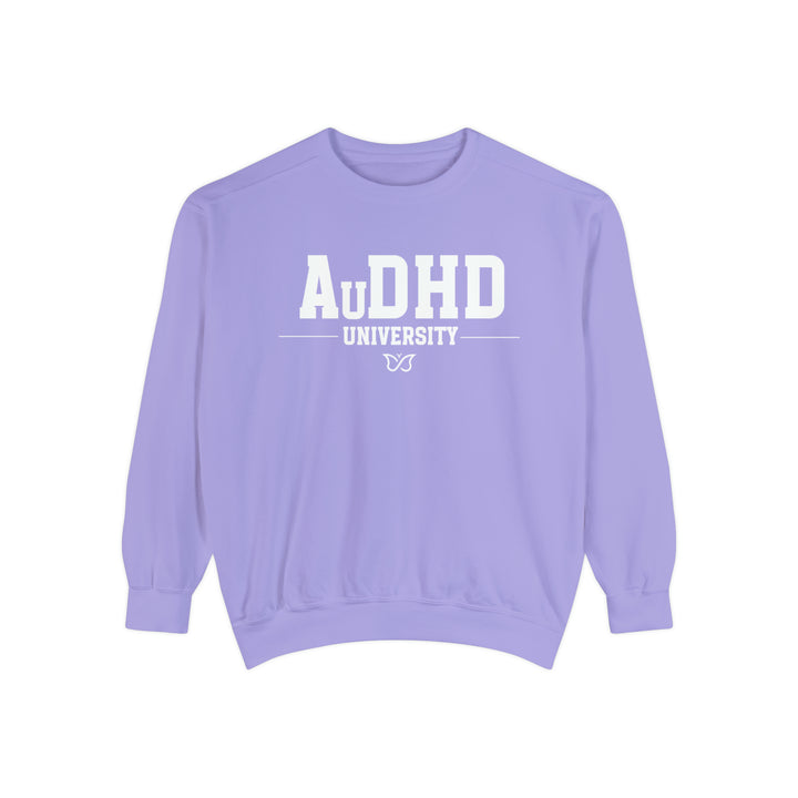 Adult Comfort Colors AuDHD University Butterfly Symbol Sweathshirt