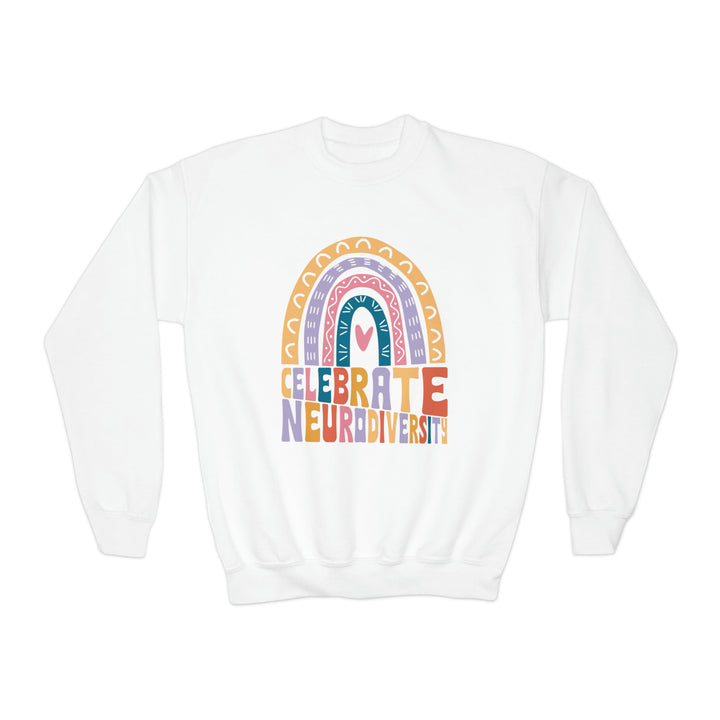 Kids Celebrate Neurodiversity Rainbow  Sweatshirt