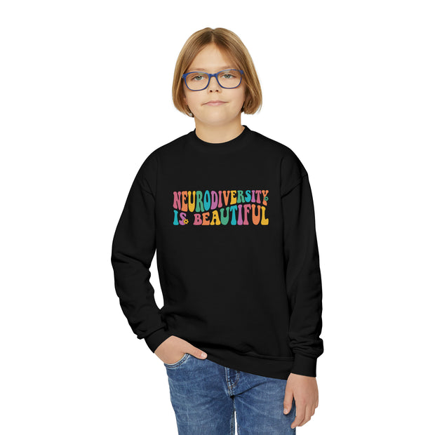 Kids Neurodiversity is Beautiful Groovy  Sweatshirt