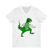 T-Rex Let Me Stim Bro V-Neck Tee Black Music Notes