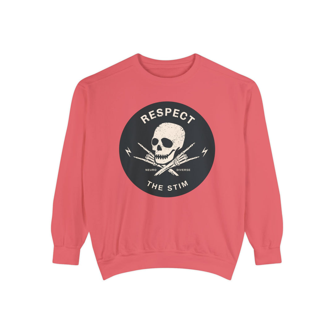 Adult Respect the Stim Skull Comfort Colors Sweatshirt