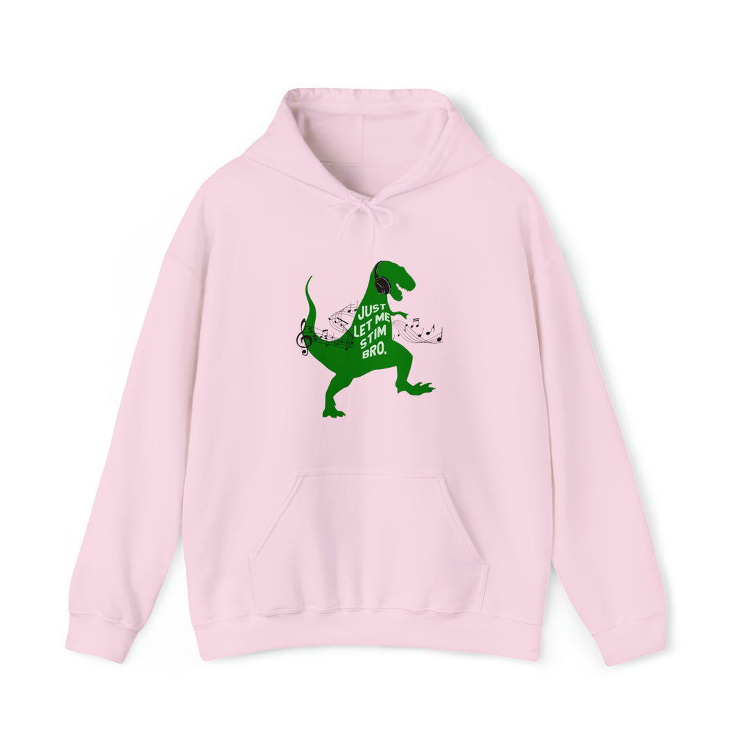 T-Rex Let Me Stim Bro Hoodie Black Music Notes