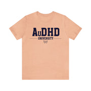 AuDHD University Butterfly Symbol Navy Blue Text Tee