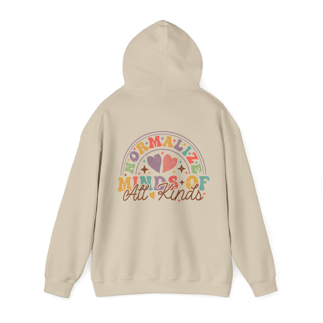 Adult Normalize  Minds of all Kinds Rainbow Front and Back Hoodie