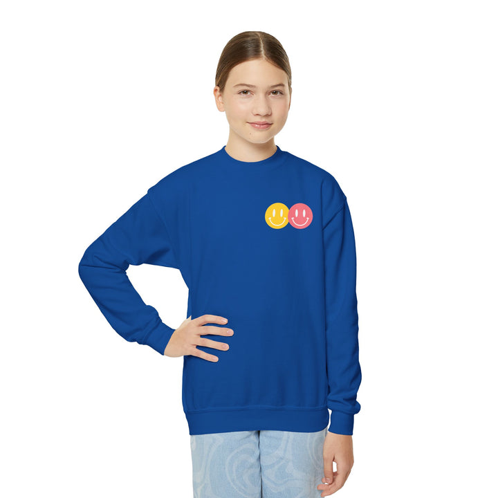 Kids Peace Love Equality Hope Inclusion Smileys Front and Back Sweatshirt