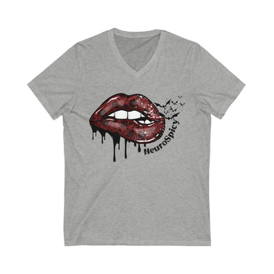 Lips and Bats Neurospicy V-Neck Tee