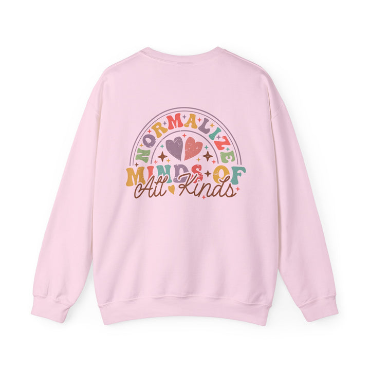 Adult Normalize  Minds of all Kinds Rainbow Front and Back Sweatshirt