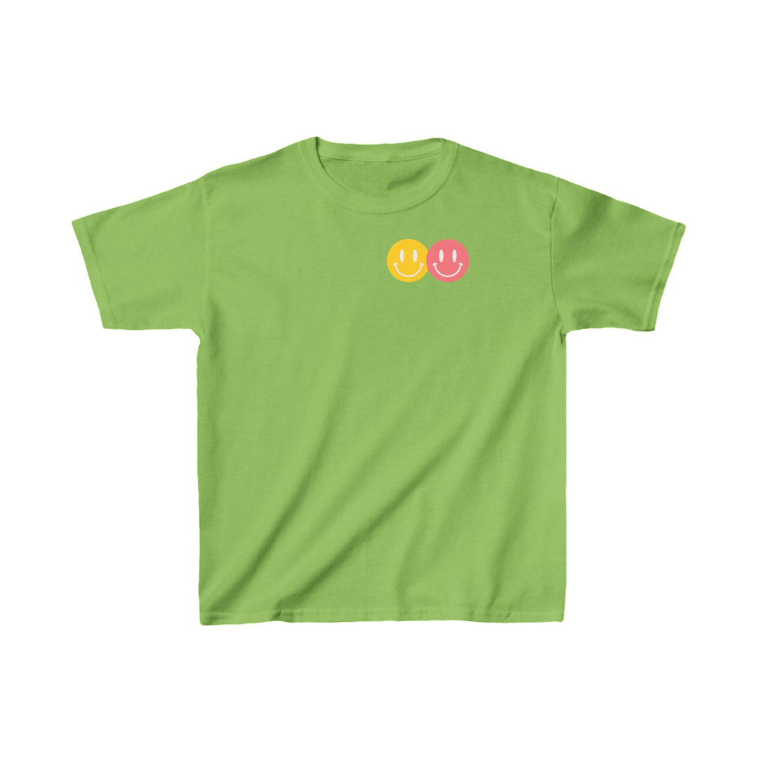 Kids Peace Love Equality Hope Inclusion Smileys Front and Back Tee