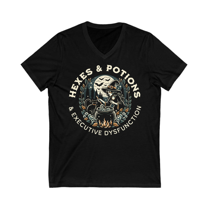 Adult Hexes & Potions & Executive Dysfunction V-Neck Tee