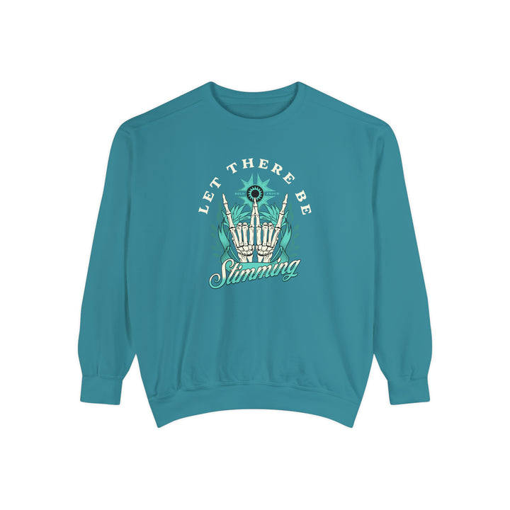 Let There Be Stimming Rock On Hands Adult Comfort Colors Sweatshirt