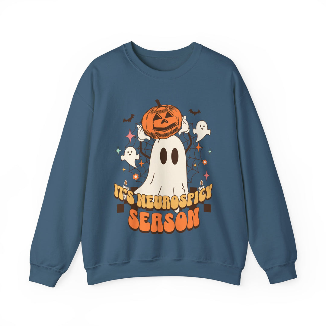 Adult Its Neurospicy Season Ghost and Pumpkin Sweatshirt