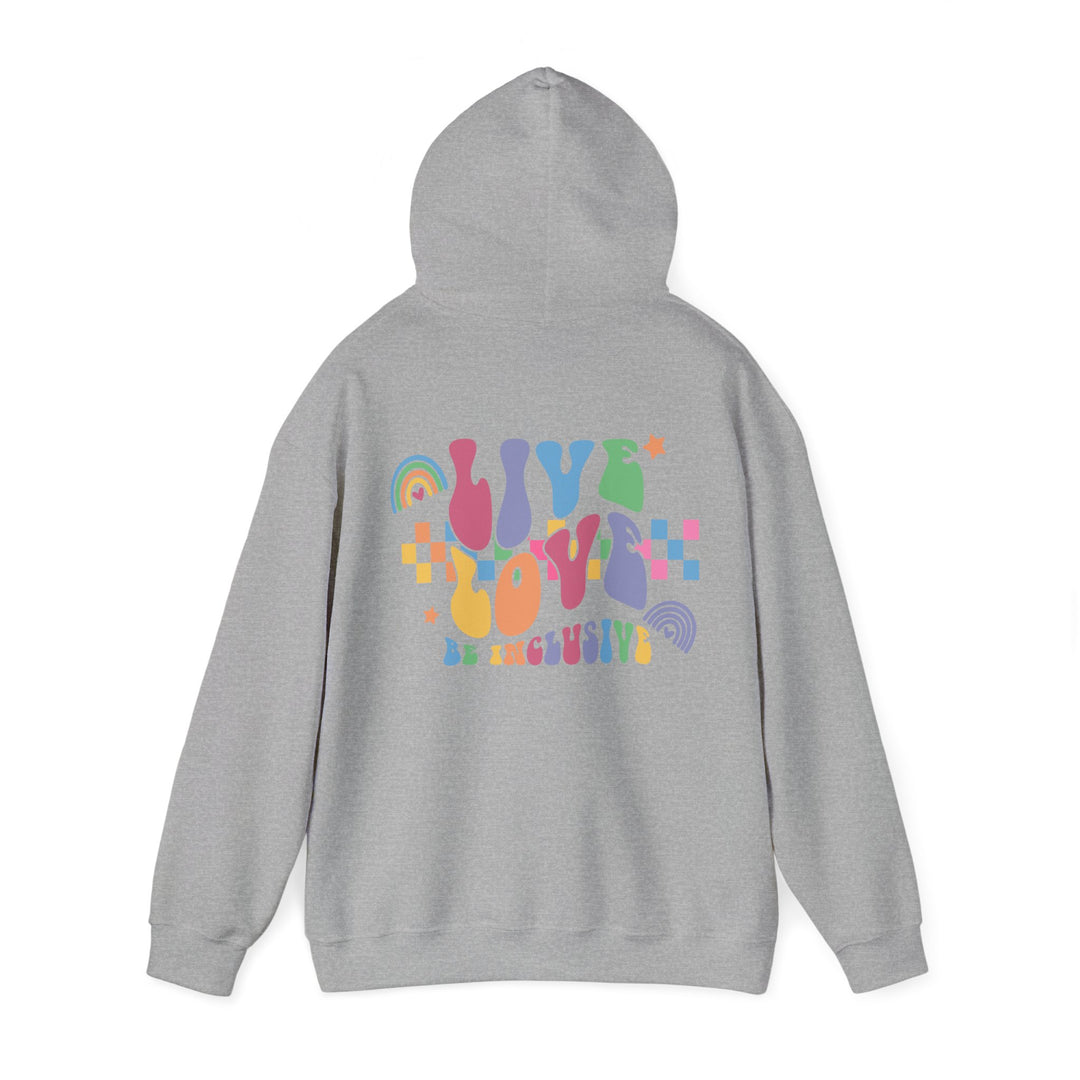 Adult Live Love Be Inclusive Front and Back Hoodie