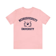 Neurodiversity University Beautiful Mind Navy Blue Text Tee