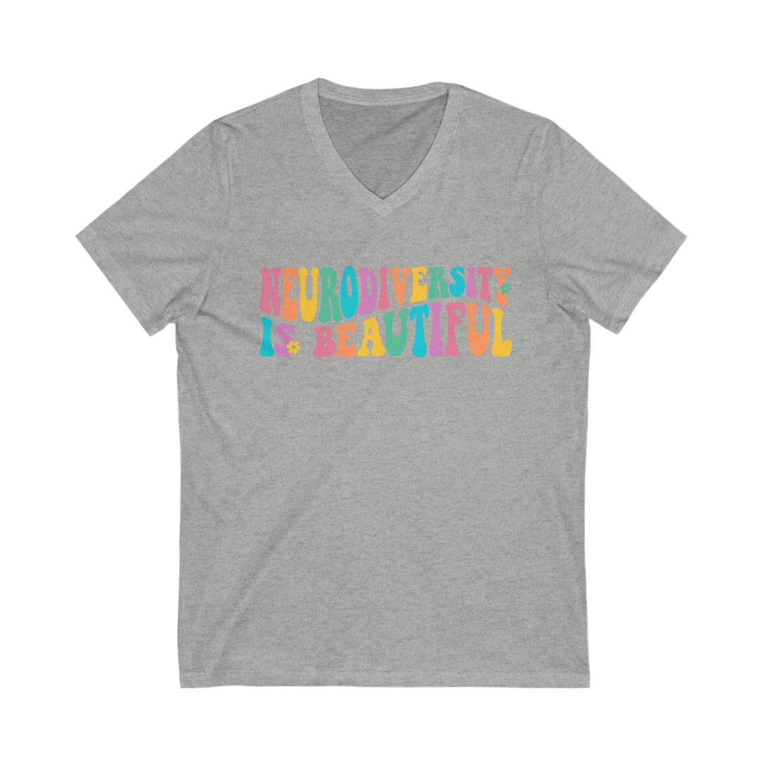 Neurodiversity is Beautiful Groovy V-Neck Tee