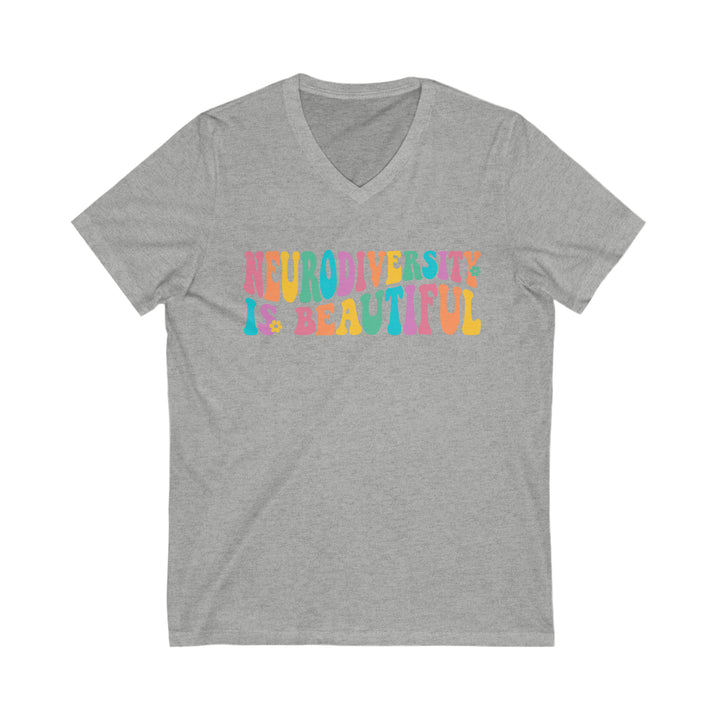 Neurodiversity is Beautiful Groovy V-Neck Tee