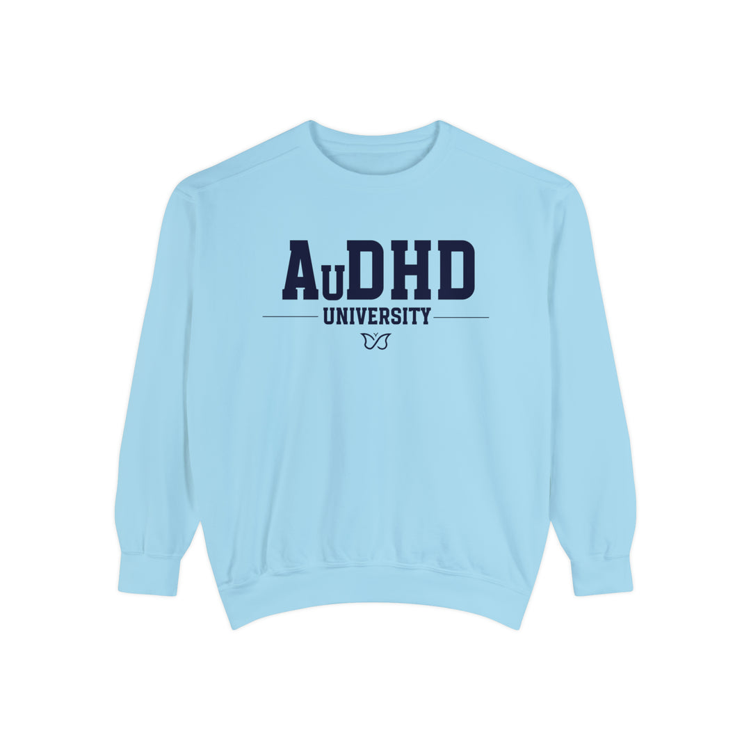 Adult Comfort Colors AuDHD University Butterfly Symbol Sweathshirt