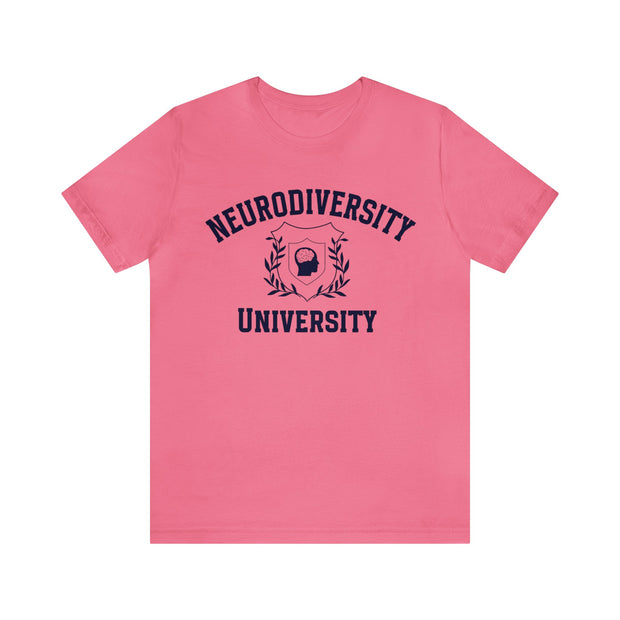 Neurodiversity University Beautiful Mind Navy Blue Text Tee