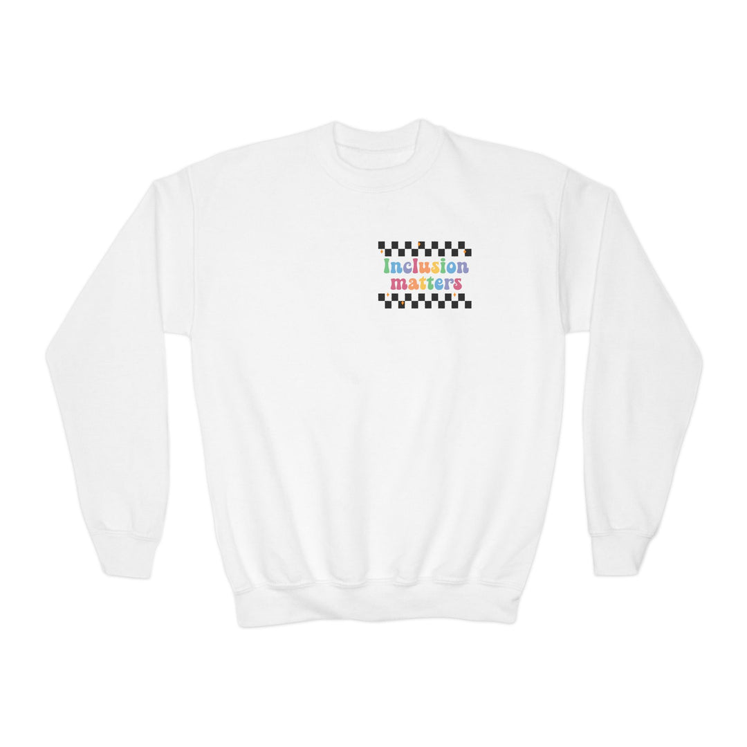 Kids Inclusion Matter Checkerboard Front and Back Sweatshirt