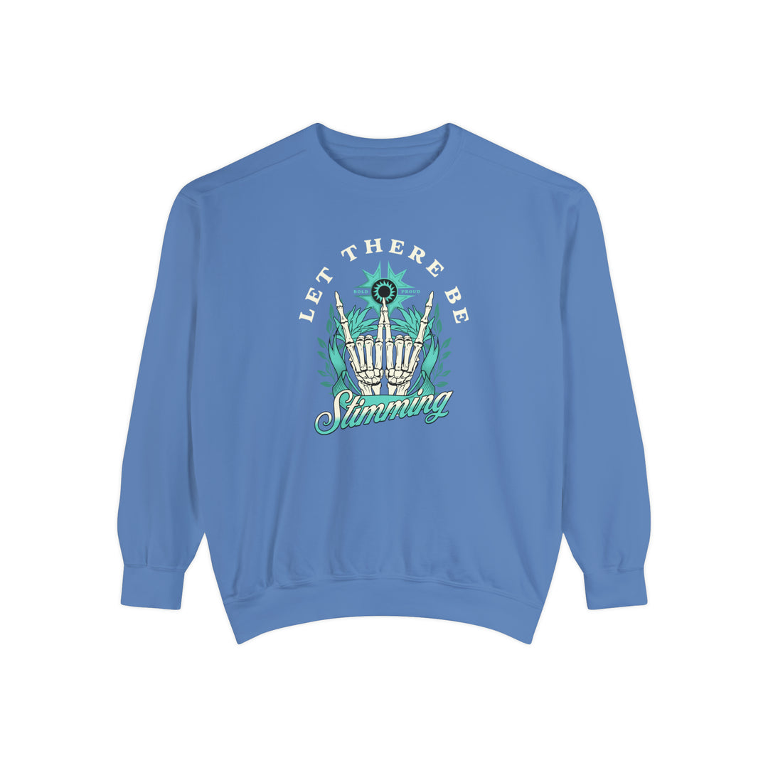 Let There Be Stimming Rock On Hands Adult Comfort Colors Sweatshirt