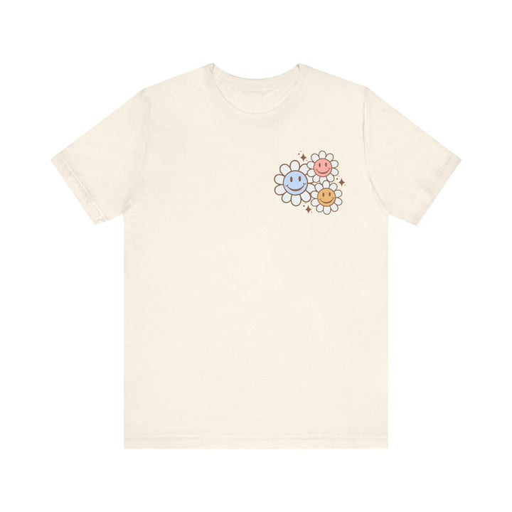 Adult Be Kind to Your Mind Smiling Daisy Front and Back Tee