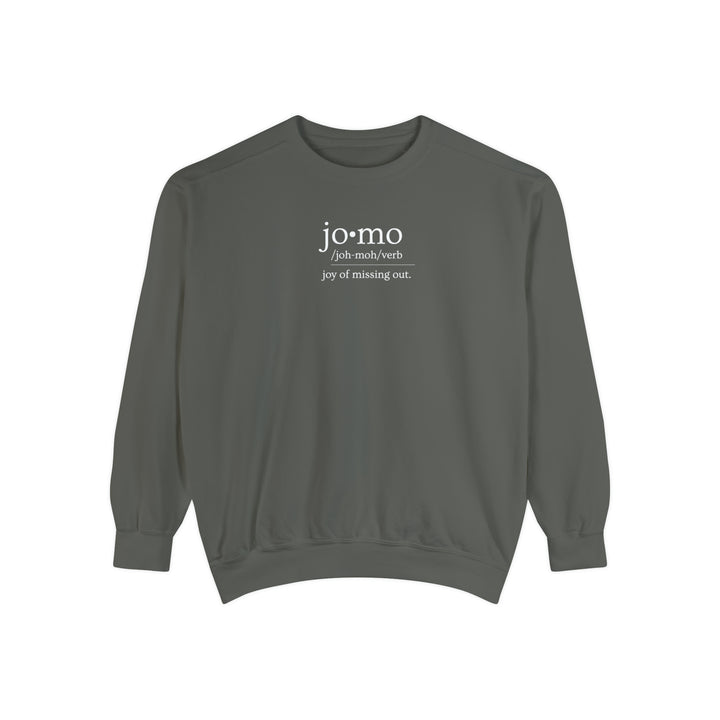 Comfort Colors JOMO Sweatshirt White Text