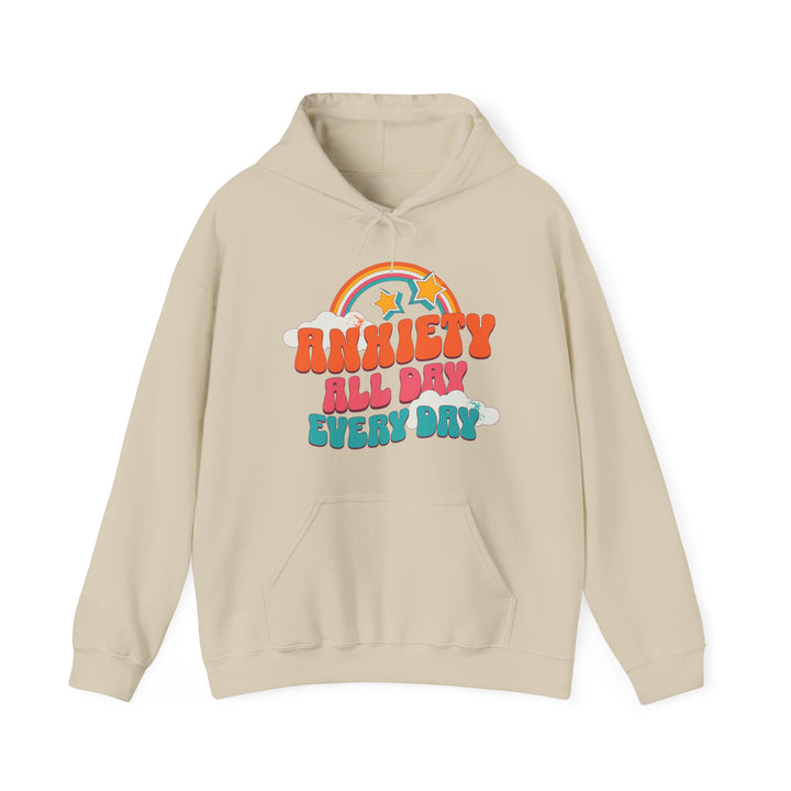 Adult Anxiety All Day Every Day Rainbow and Stars Hoodie