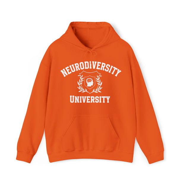 Neurodiversity University Beautiful Mind White Text Hoodie