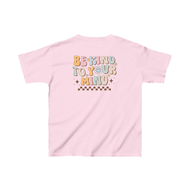 Kids Be Kind to Your Mind Smiling Daisy Front and Back Tee