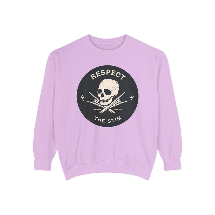 Adult Respect the Stim Skull Comfort Colors Sweatshirt