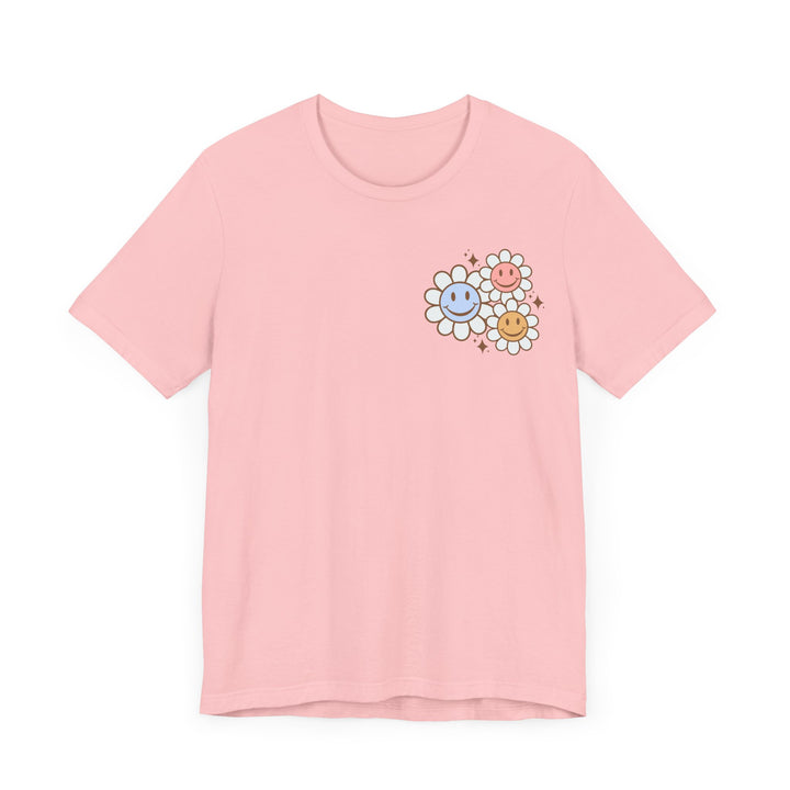 Adult Be Kind to Your Mind Smiling Daisy Front and Back Tee