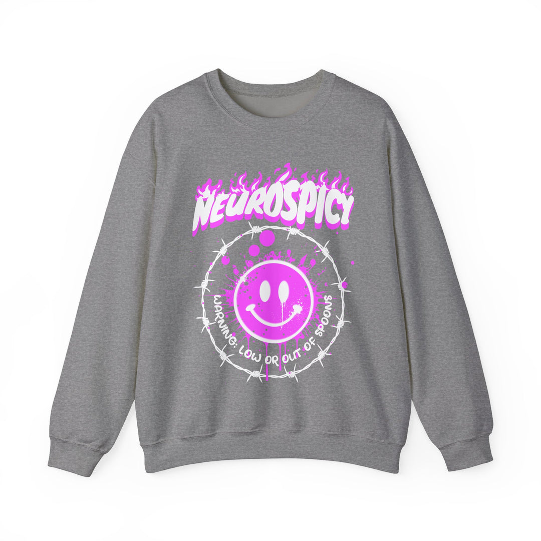 Adult NeuroSpicy Barbed Wire and Smiley Face Sweatshirt