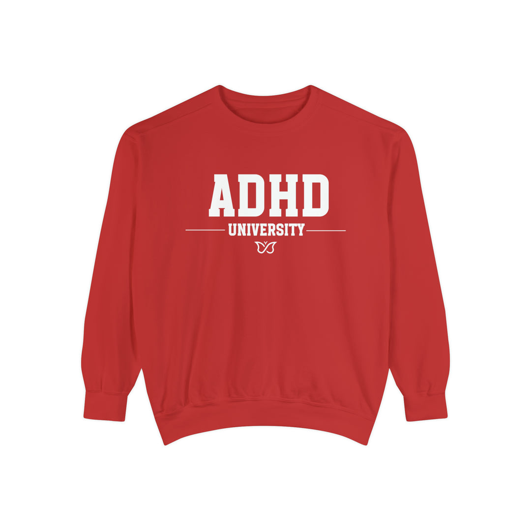 Adult Comfort Colors ADHD University Butterfly Symbol Sweathshirt