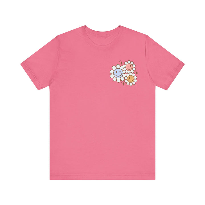 Adult Be Kind to Your Mind Smiling Daisy Front and Back Tee