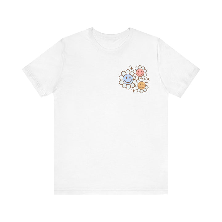 Adult Be Kind to Your Mind Smiling Daisy Front and Back Tee