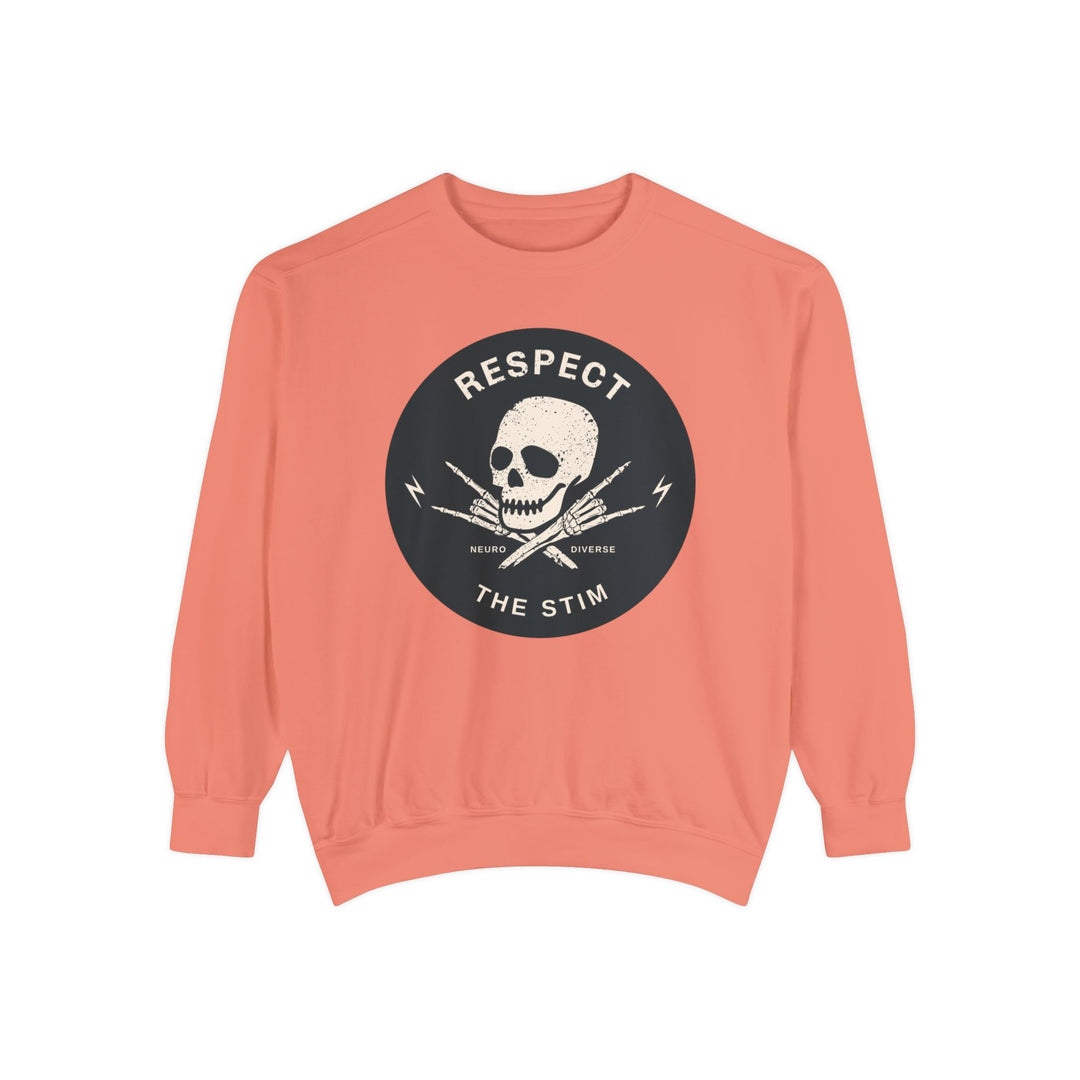 Adult Respect the Stim Skull Comfort Colors Sweatshirt