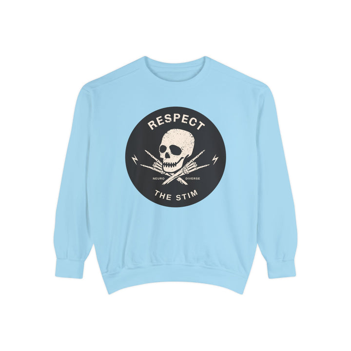 Adult Respect the Stim Skull Comfort Colors Sweatshirt