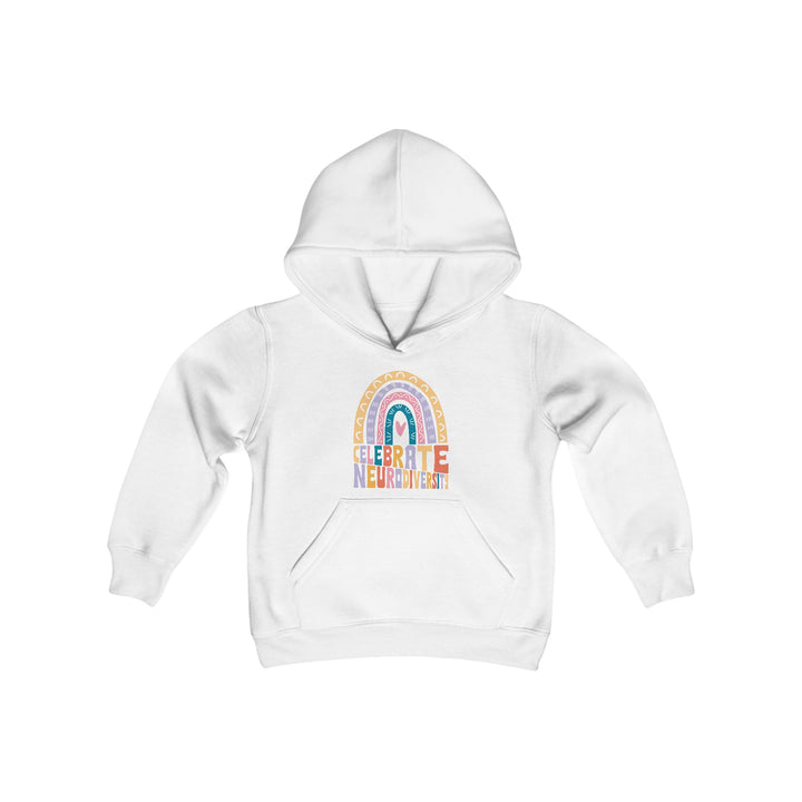 Kids Celebrate Neurodiversity Rainbow Hoodie Sweatshirt