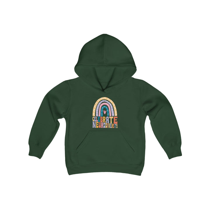 Kids Celebrate Neurodiversity Rainbow Hoodie Sweatshirt