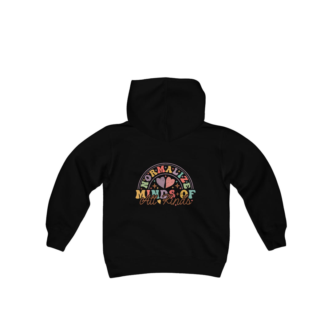 Kids Normalize  Minds of all Kinds Rainbow Front and Back Hoodie Sweatshirt