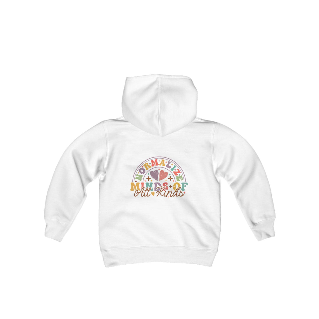 Kids Normalize  Minds of all Kinds Rainbow Front and Back Hoodie Sweatshirt