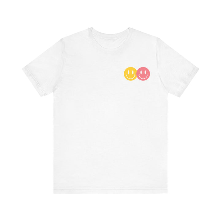 Adult Peace Love Equality Hope Inclusion Smileys Front and Back Tee