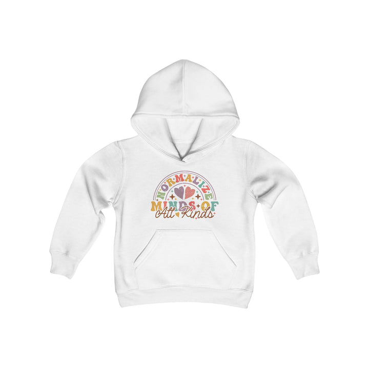 Kids Normalize  Minds of all Kinds Rainbow Front and Back Hoodie Sweatshirt