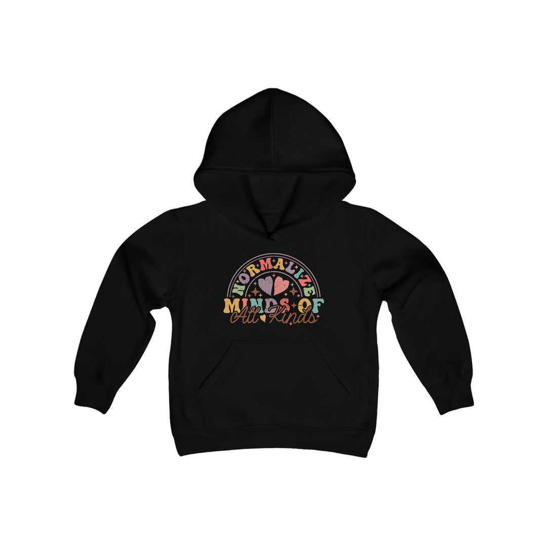 Kids Normalize  Minds of all Kinds Rainbow Front and Back Hoodie Sweatshirt