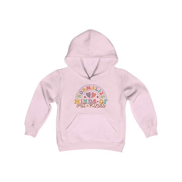 Kids Normalize  Minds of all Kinds Rainbow Front and Back Hoodie Sweatshirt