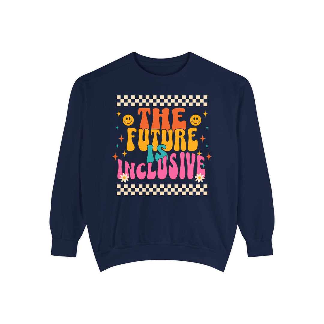 Adult Groovy The Future is Inclusive Comfort Colors Sweatshirt