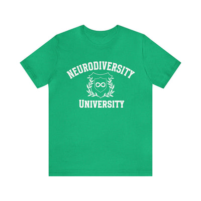 Neurodiversity University Infinity Symbol White Text Tee