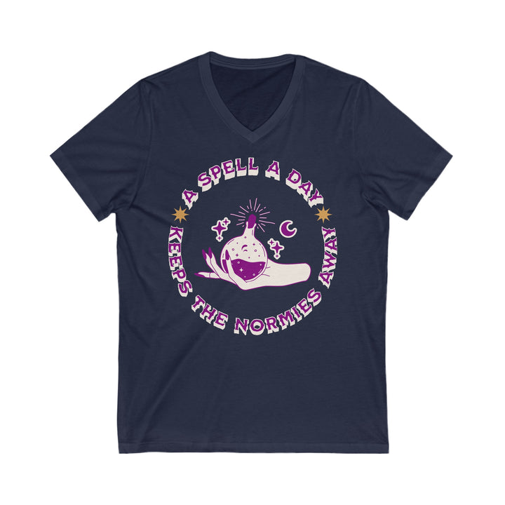 Adult A Spell A Day Keeps The Normies Away V-Neck Tee