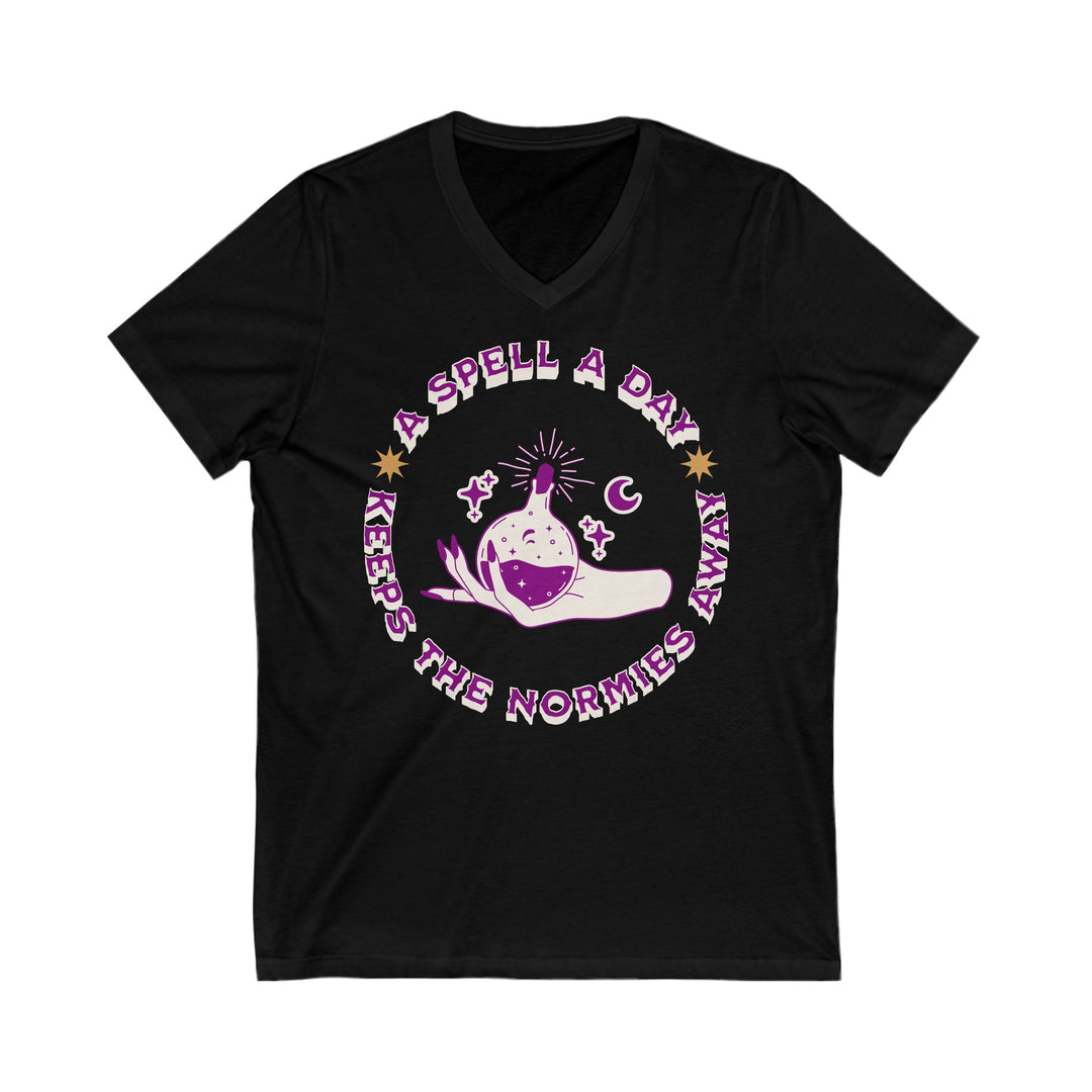 Adult A Spell A Day Keeps The Normies Away V-Neck Tee